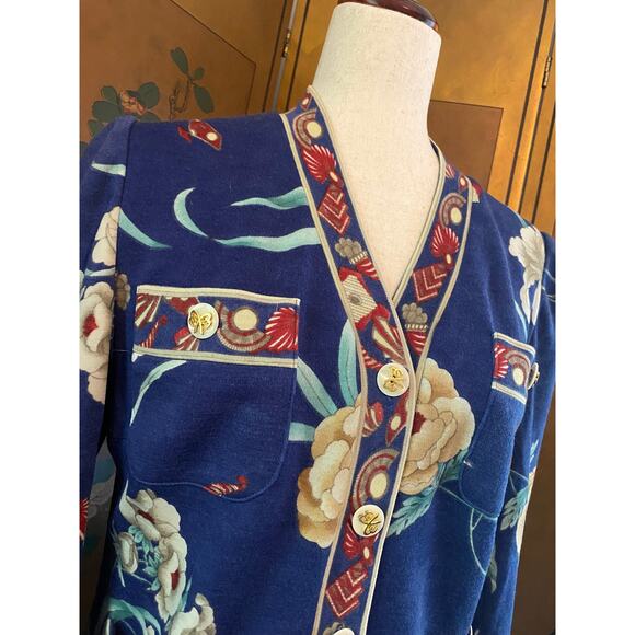 Wool jacket with flower prints from Botto, size 10 - Picture 3 of 8